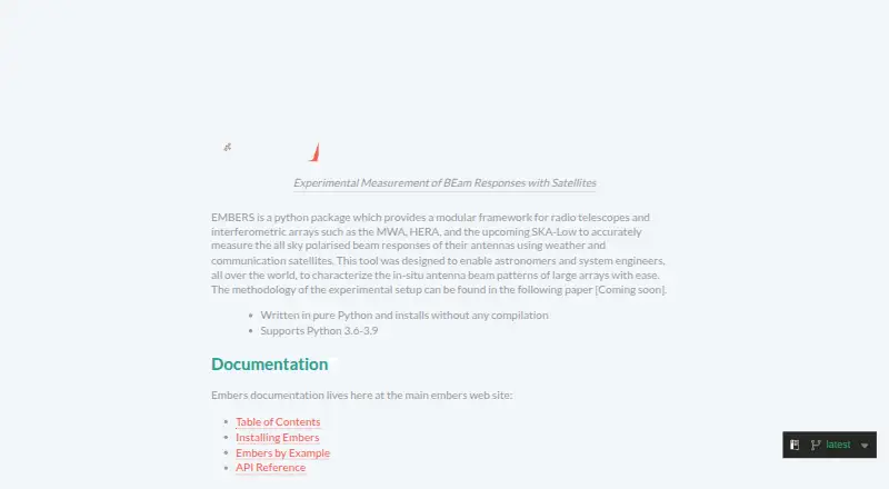 The EMBERS homepage