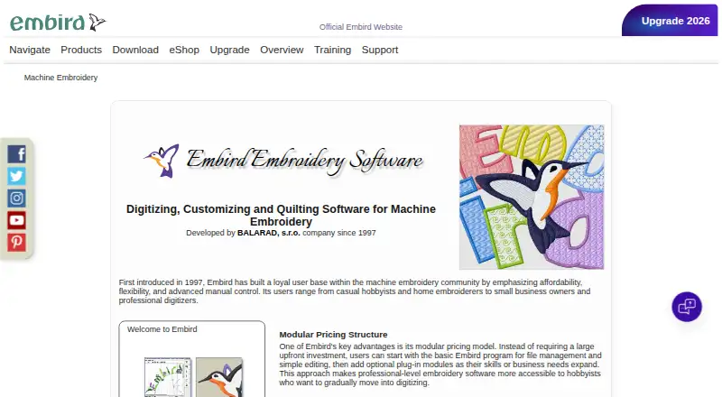 The Embird homepage