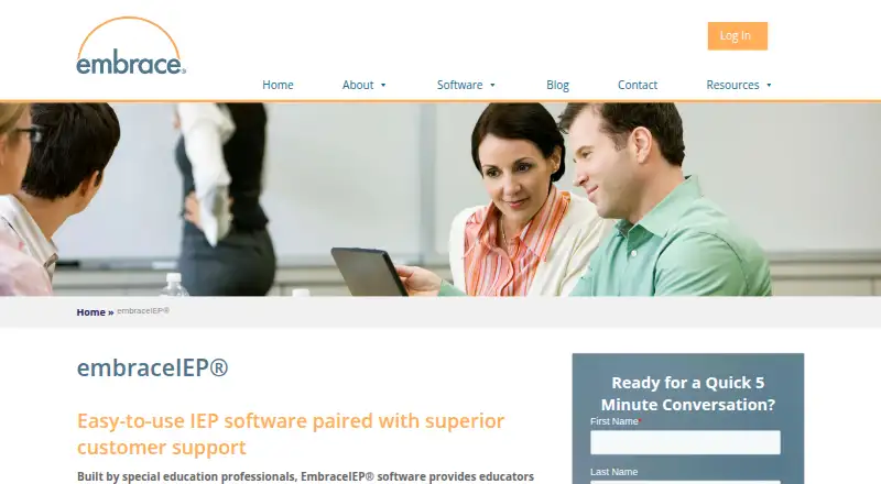 The EmbraceIEP homepage