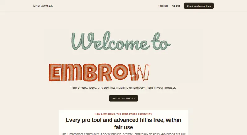 The Embrowser homepage