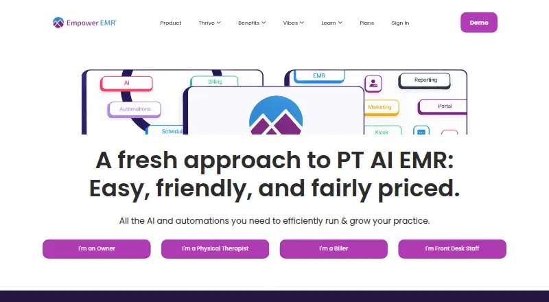 The Empower EMR homepage