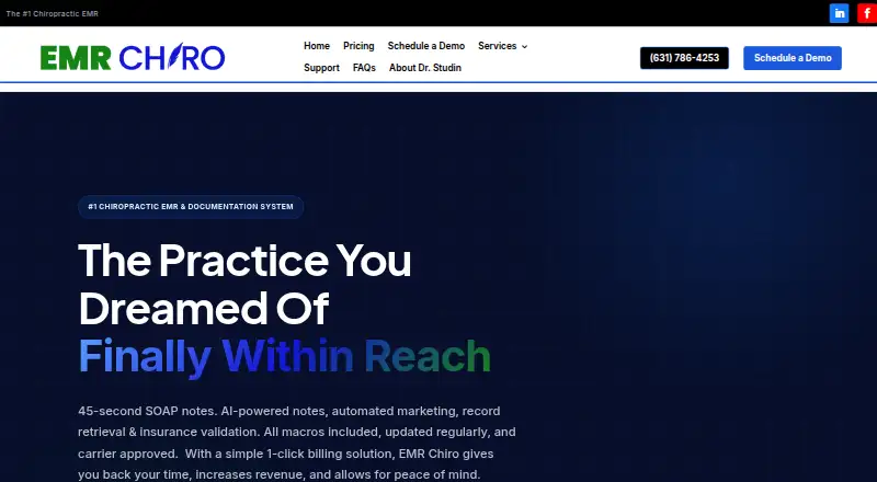 The EMR Chiro homepage
