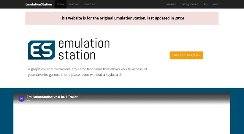 The EmulationStation homepage