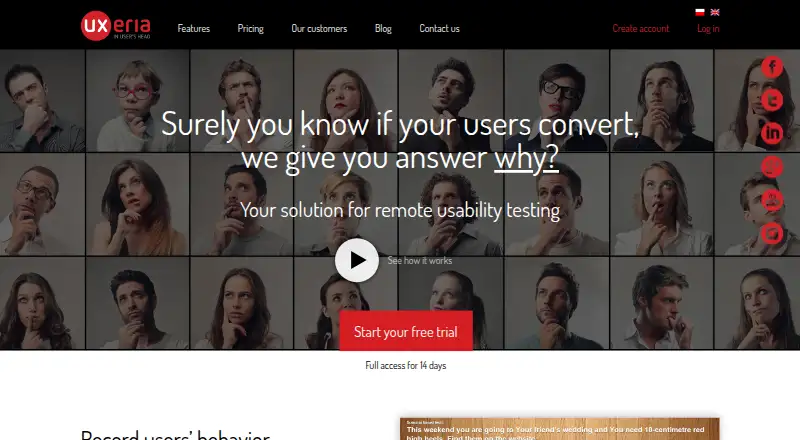 The UXeria homepage
