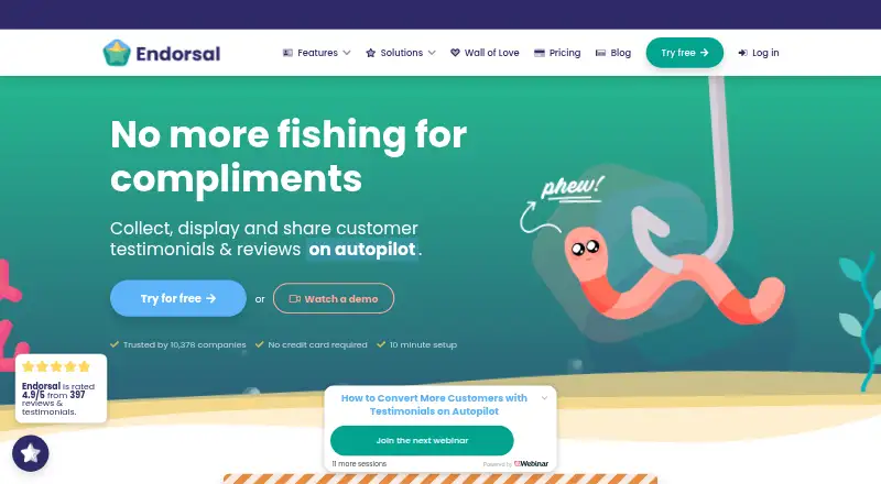 The Endorsal homepage