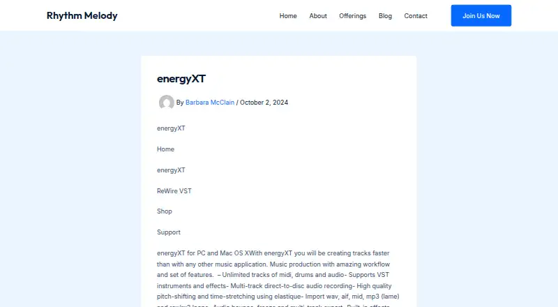 The energyXT homepage