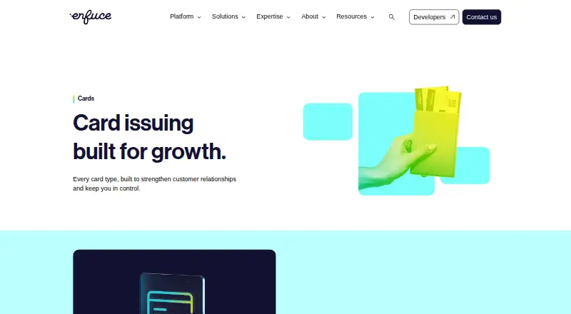 The Enfuce Cards homepage