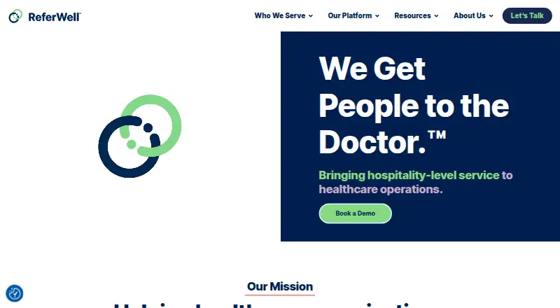 The ReferWell Connect homepage