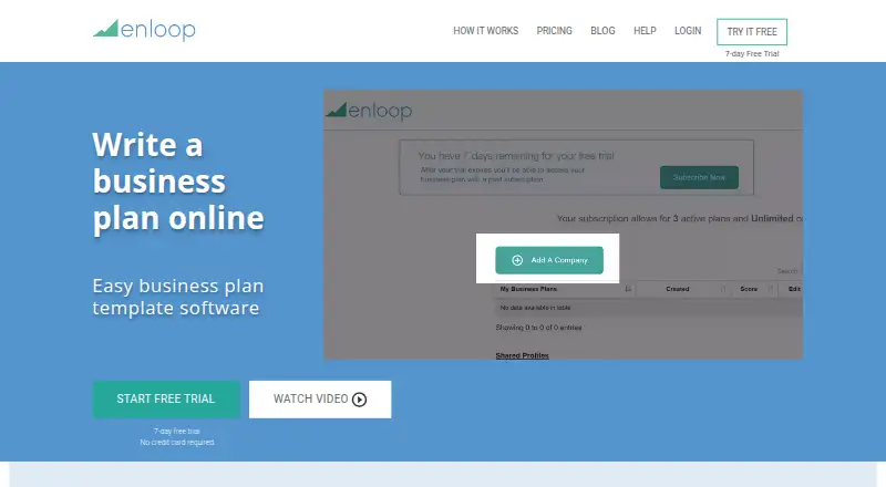 The Enloop homepage