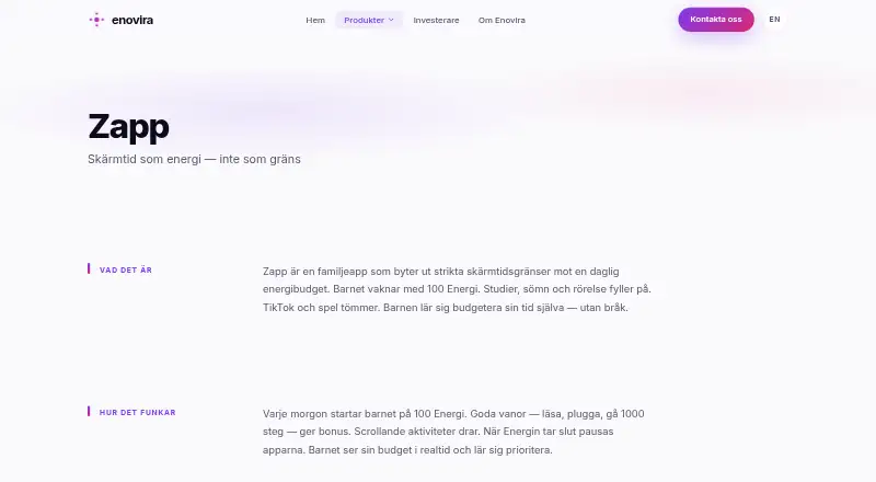 The Zapp homepage