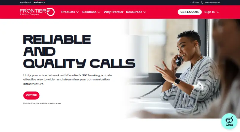 The Frontier SIP Trunking homepage
