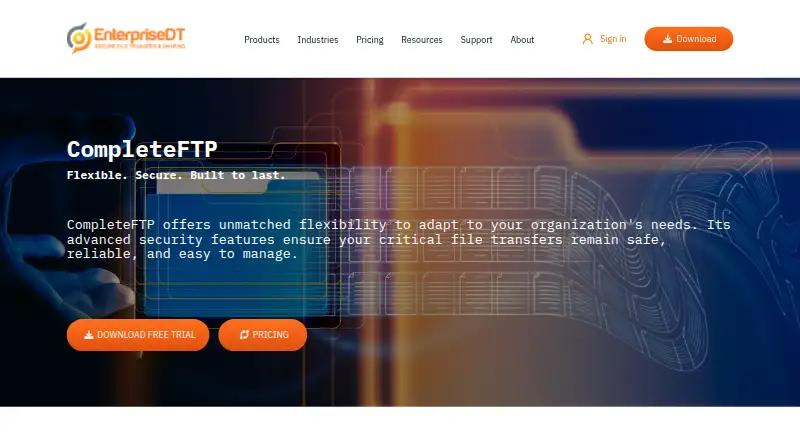 The CompleteFTP homepage