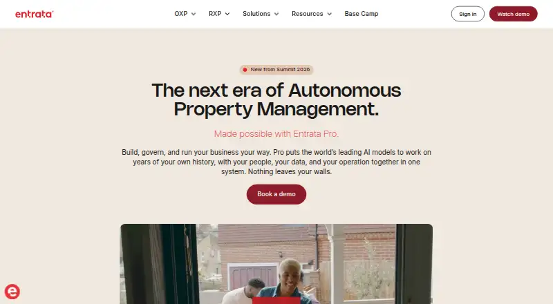 The Entrata homepage