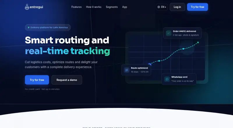 The Entregui homepage