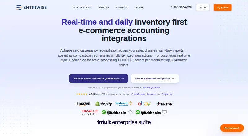 The Entriwise homepage