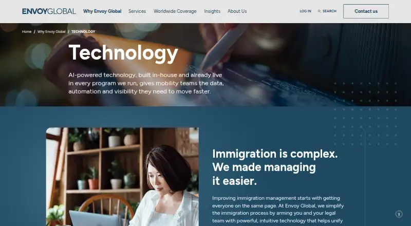 The Envoy Global Platform homepage
