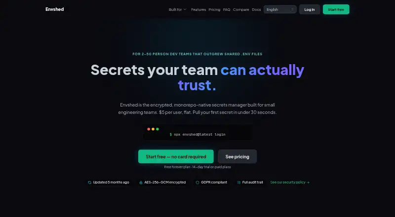 The Envshed homepage