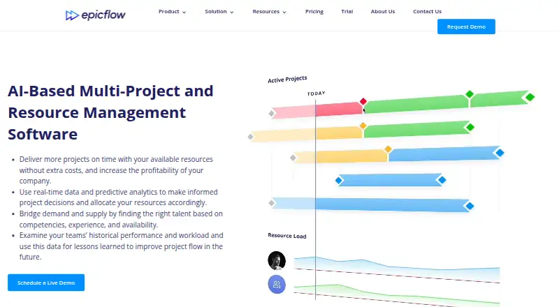 The Epicflow homepage