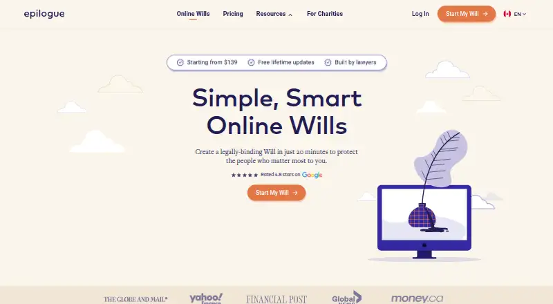 The Epilogue Wills homepage