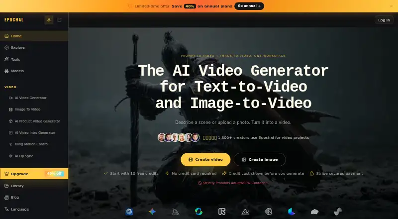 The Epochal homepage