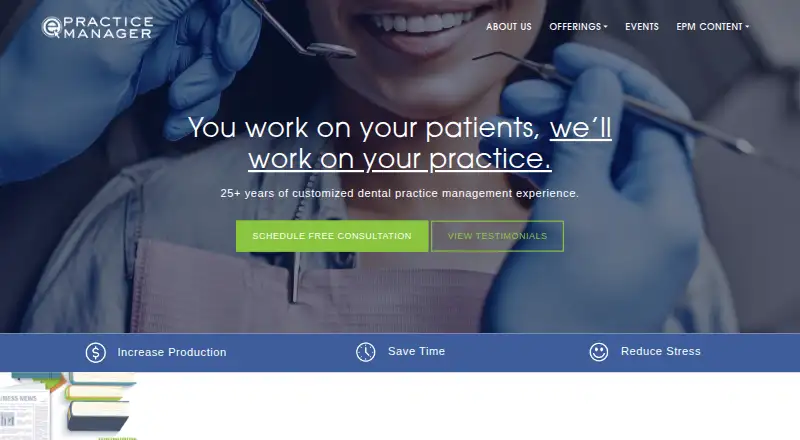 The ePracticeManager homepage