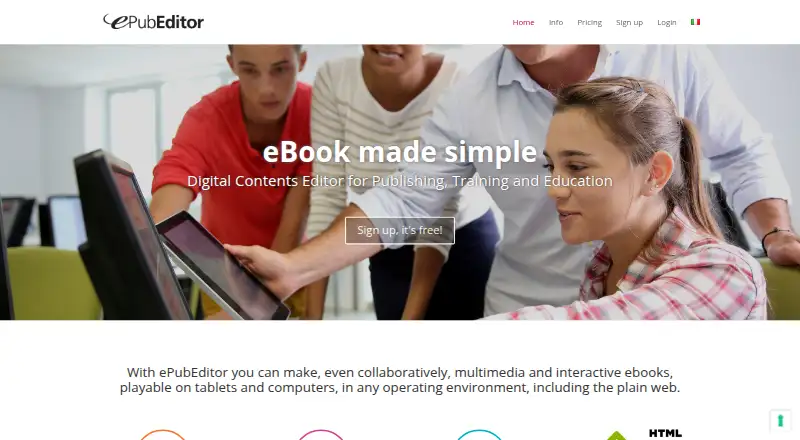 The ePubEditor homepage