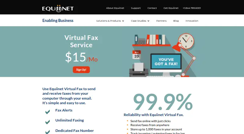 The Equiinet Virtual Fax homepage