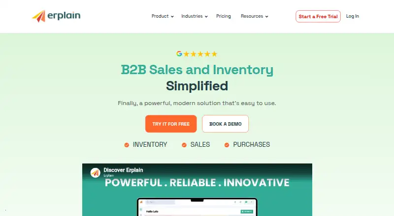 The Erplain homepage