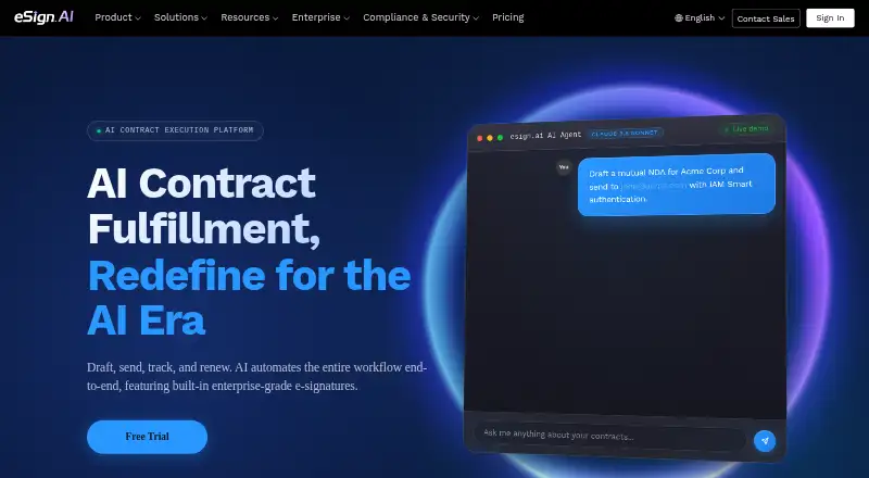 The eSign.AI homepage