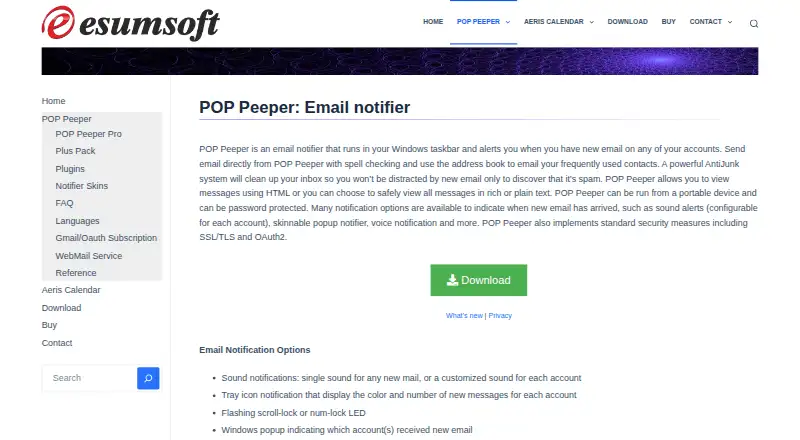 The POP Peeper homepage