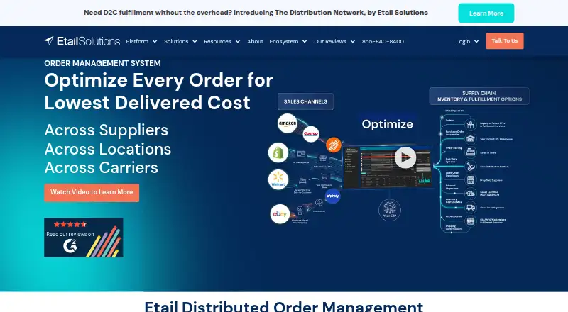 The Etail homepage