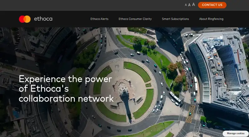 The Ethoca homepage