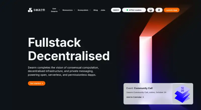 The Swarm homepage