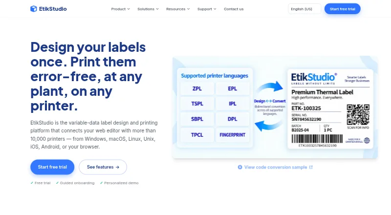 The EtikStudio homepage