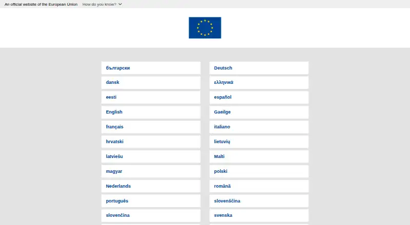 The Europass homepage