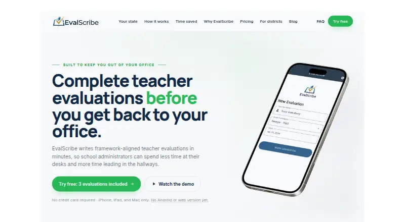 The EvalScribe homepage