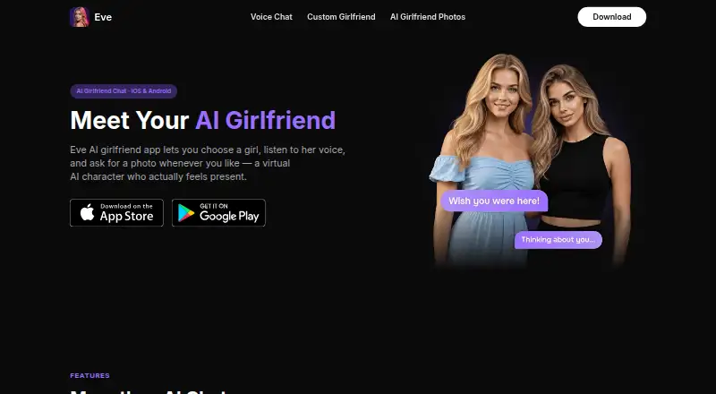 The Eve homepage