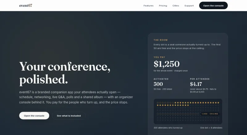 The event67 homepage