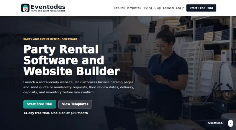 The Eventodesk homepage