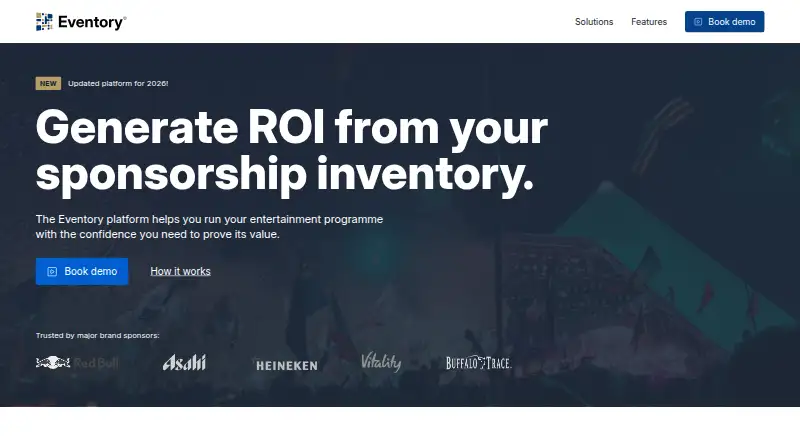 The Eventory homepage