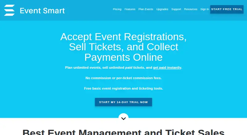 The Event Smart homepage