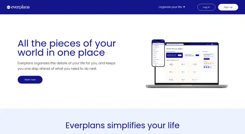 The Everplans homepage