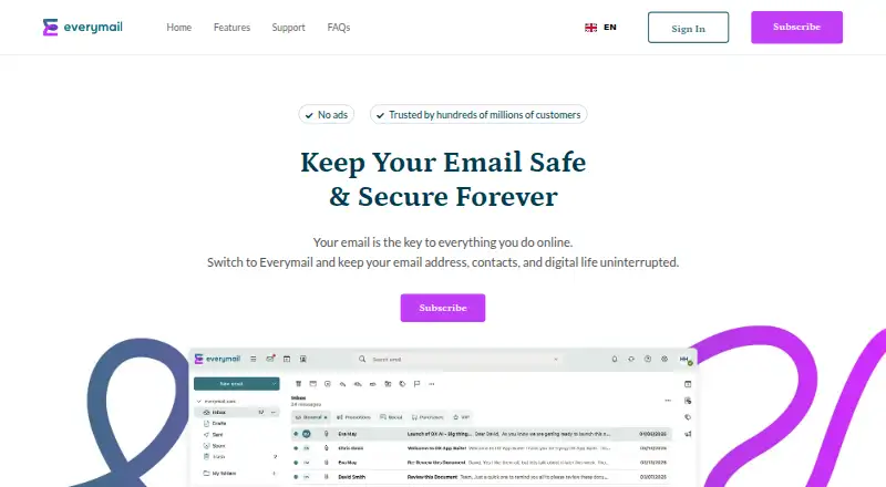 The Everymail homepage