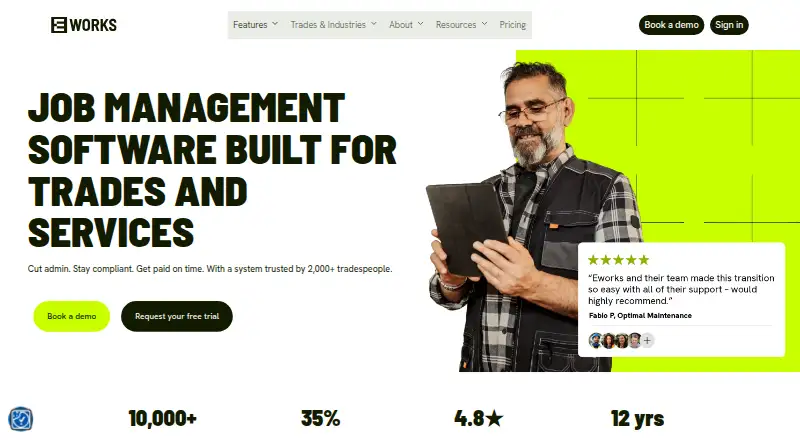 The Eworks Manager homepage