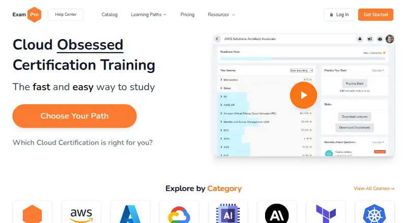 The ExamPro homepage