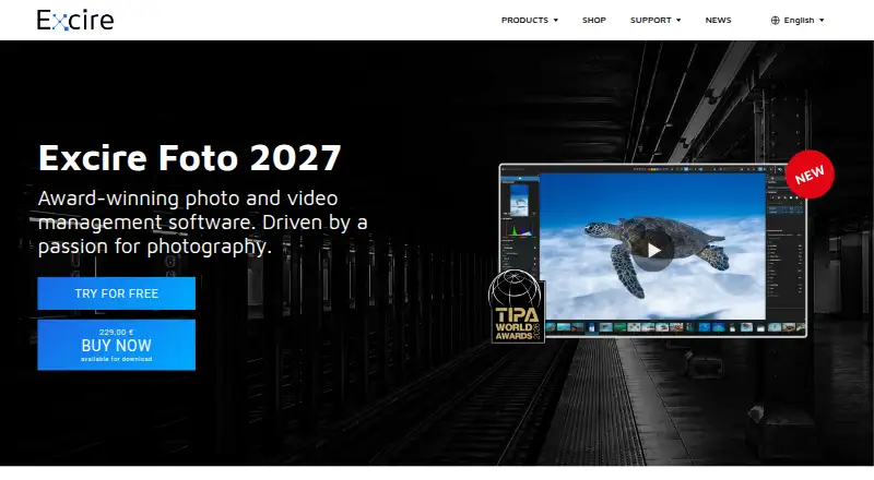 The Excire Foto homepage