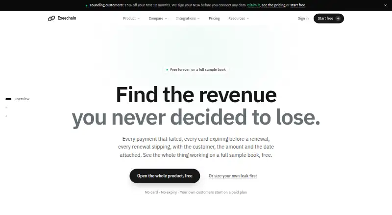 The Exeechain homepage