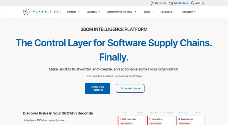 The Exodos Labs homepage