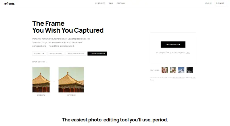 The ExpandImage.ai homepage