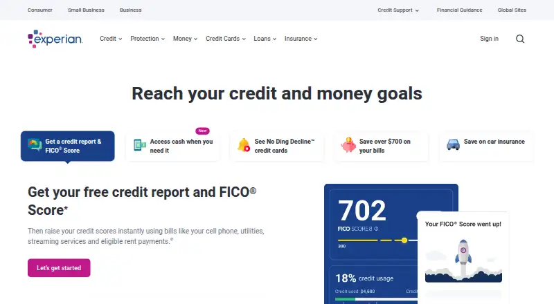 The Experian Debt Collection Software homepage